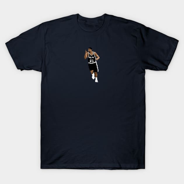 Tim Duncan Pixel Running T-Shirt by qiangdade